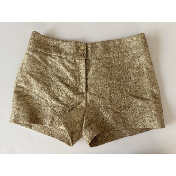 Michael Kors Golden Brocade Shorts Made In Italy 2 xs - Picture 1 of 11